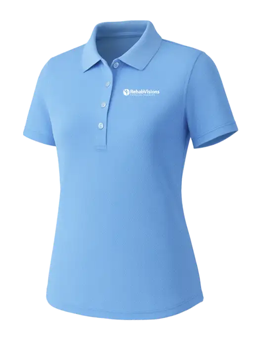 Callaway Womens Core Light Blue Performance Polo w/RV Physical Therapy Logo