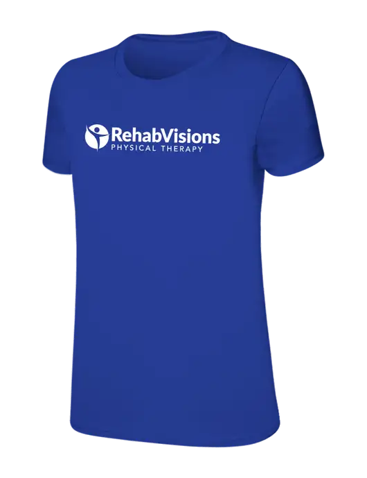 Womens Ring Spun Royal 4.5 oz T-Shirt w/RV Physical Therapy Logo