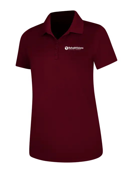 Maroon Womens Dry Zone UV Mesh Polo w/RV Physical Therapy Logo