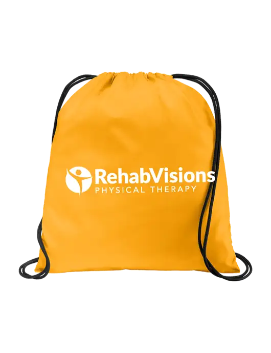 Drawstring Gold Cinch Pack w/RV Physical Therapy Logo