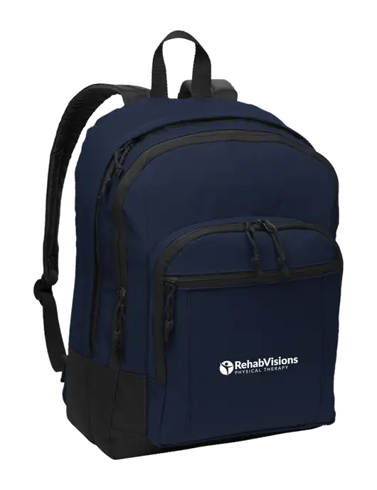 Navy Essential Backpack w/RV Physical Therapy Logo