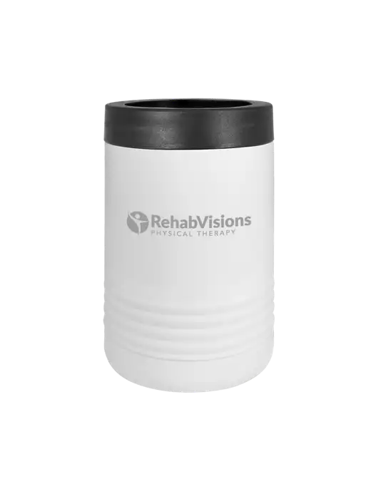 Polar Camel 12 oz Powder Coated White Vacuum Insulated Beverage Holder w/RV Physical Therapy Logo