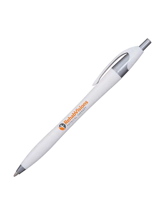 Novella White/Silver Shimmer Pen - Blue Ink w/RV Physical Therapy Logo