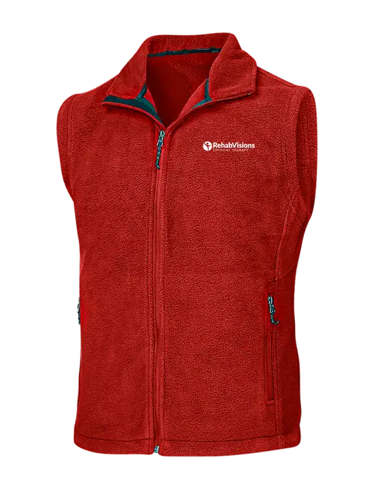 Red Fleece Vest w/RV Physical Therapy Logo