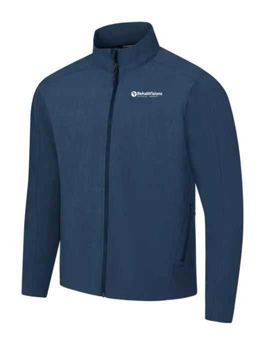 Navy Heather Core Soft Shell Jacket w/RV Physical Therapy Logo