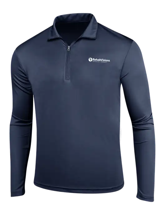 Navy PosiCharge Competitor 1/4 Zip Pullover w/RV Physical Therapy Logo