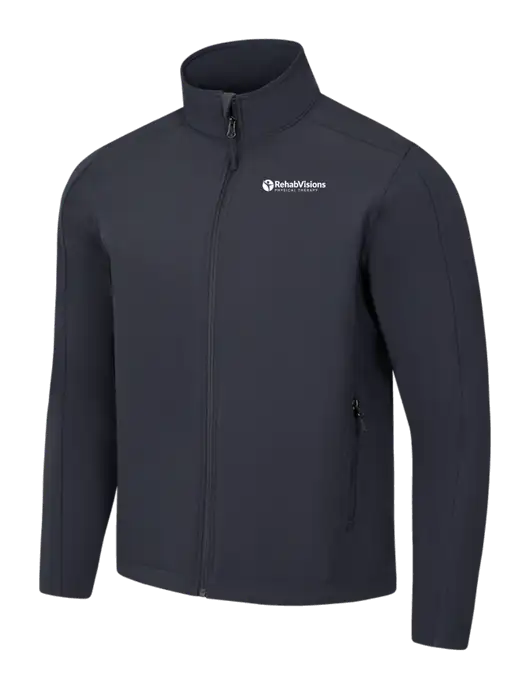 Charcoal Grey Core Soft Shell Jacket w/RV Physical Therapy Logo