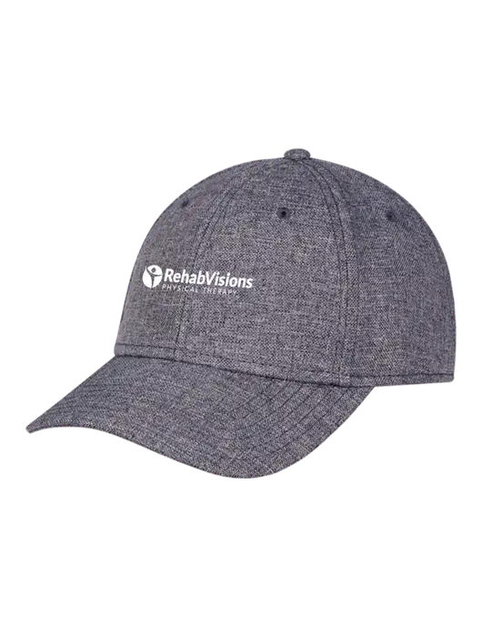 Heather Charcoal Structured Linen Look Cap Hook & Loop w/RV Physical Therapy Logo