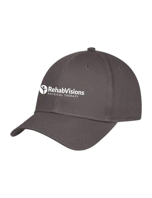 Charcoal Structured Cap Hook & Loop w/RV Physical Therapy Logo