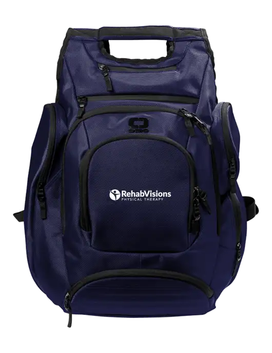 OGIO Navy Metro Ballistic Laptop Backpack w/RV Physical Therapy Logo