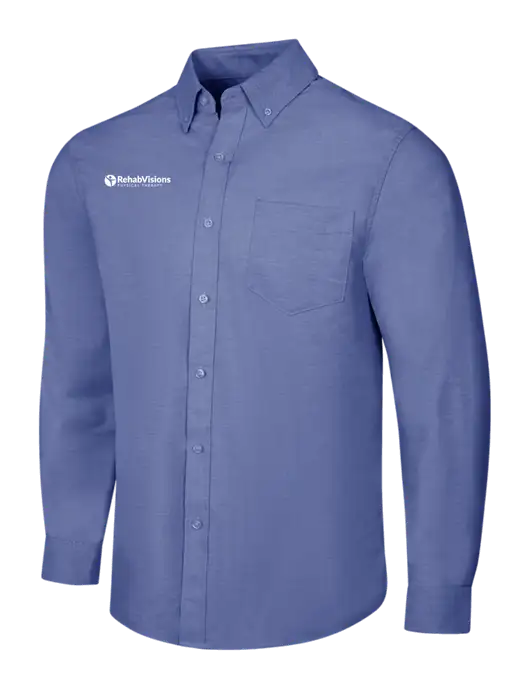 Navy SuperPro Oxford Shirt w/RV Physical Therapy Logo