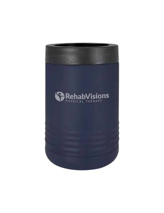 Polar Camel 12 oz Powder Coated Navy Vacuum Insulated Beverage Holder w/RV Physical Therapy Logo