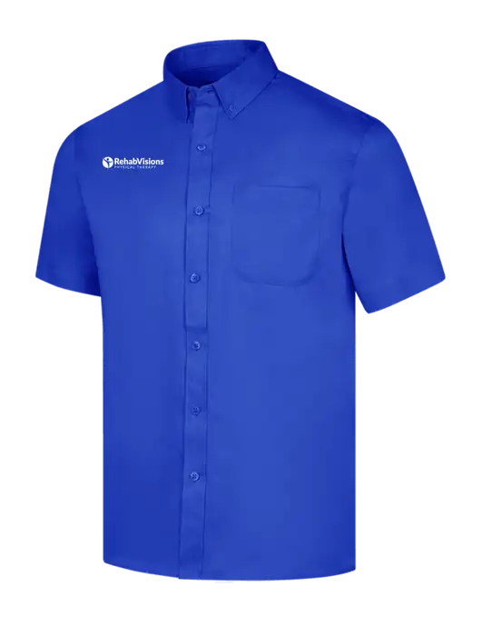 Short Sleeve Dark Royal Superpro React Twill Shirt w/RV Physical Therapy Logo
