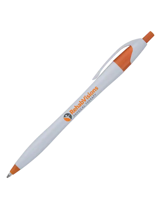 Novella Orange/White Splash Pen - Blue Ink w/RV Physical Therapy Logo