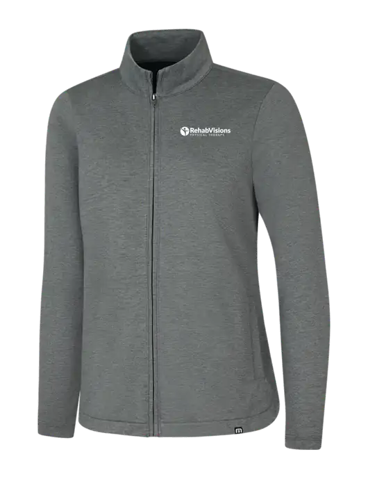 TravisMathew Womens Dark Grey Heather Coveside Full-Zip w/RV Physical Therapy Logo