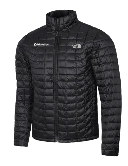 North Face Matte Black ThermoBall Trekker Jacket w/RV Physical Therapy Logo