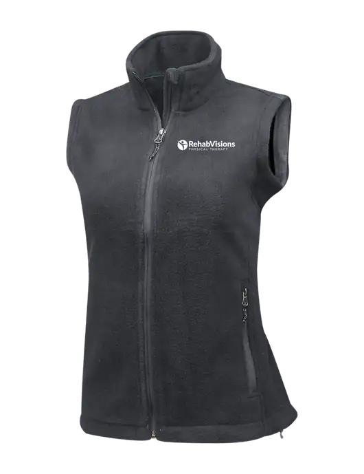Medium Grey Womens Fleece Vest w/RV Physical Therapy Logo