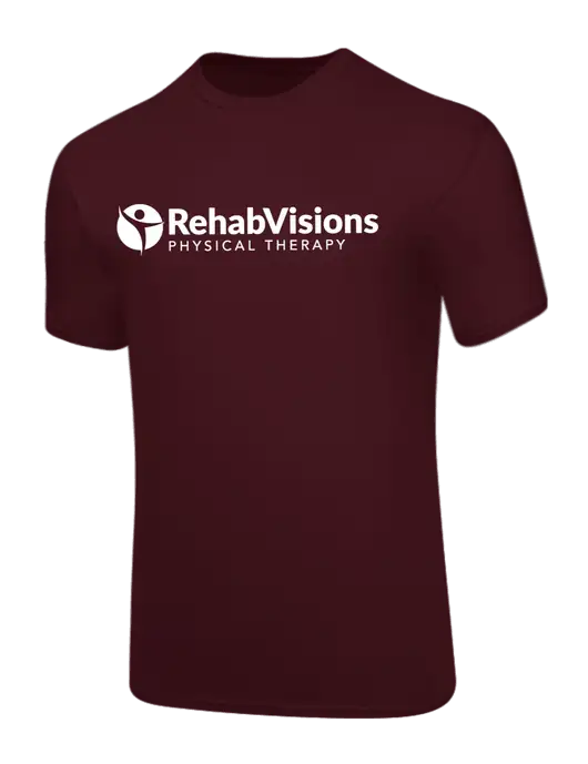 Core Blend Maroon T-Shirt w/RV Physical Therapy Logo