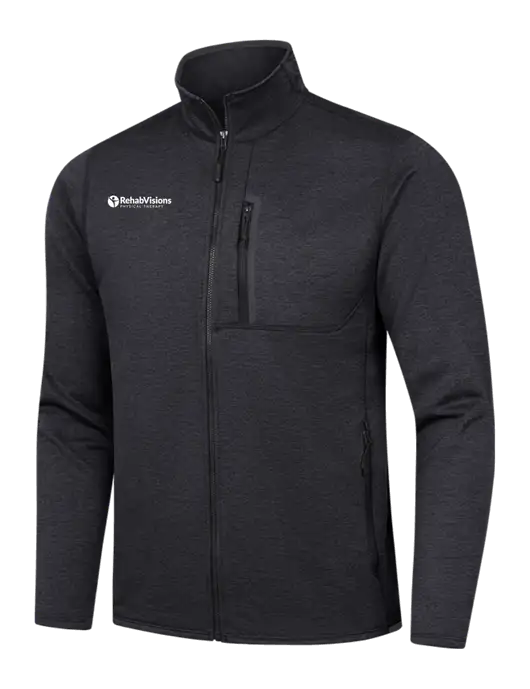 North Face Dark Grey Heather Skyline Full-Zip Fleece Jacket w/RV Physical Therapy Logo
