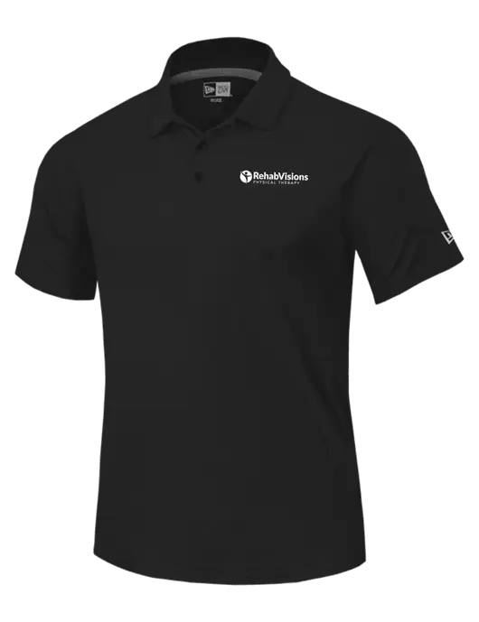 New Era Black Power Polo w/RV Physical Therapy Logo