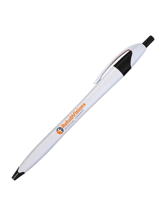 Novella White/Black Classic Pen - Blue Ink w/RV Physical Therapy Logo