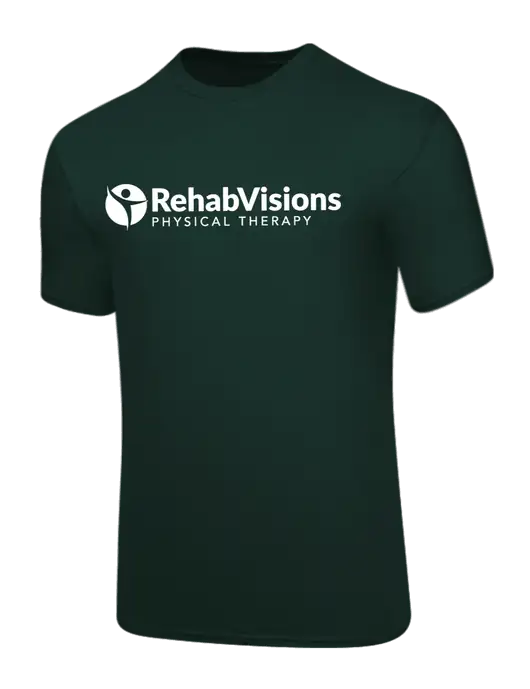 Core Blend Dark Green T-Shirt w/RV Physical Therapy Logo
