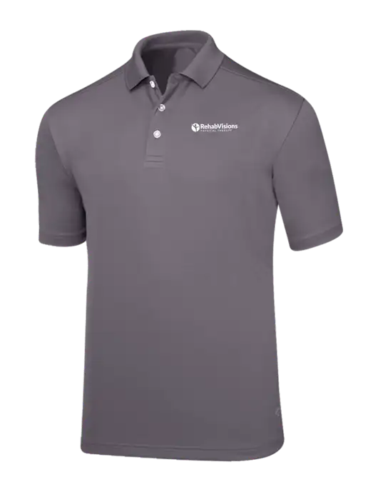 Callaway Core Medium Grey Performance Polo w/RV Physical Therapy Logo