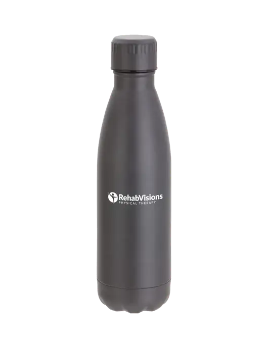 City Go Matte Charcoal 17 oz Insulated Bottle w/RV Physical Therapy Logo