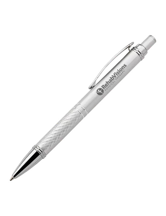Silver Stellar Scribe Pen - Black Ink w/RV Physical Therapy Logo