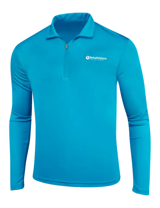 Sapphire Blue PosiCharge Competitor 1/4 Zip Pullover w/RV Physical Therapy Logo