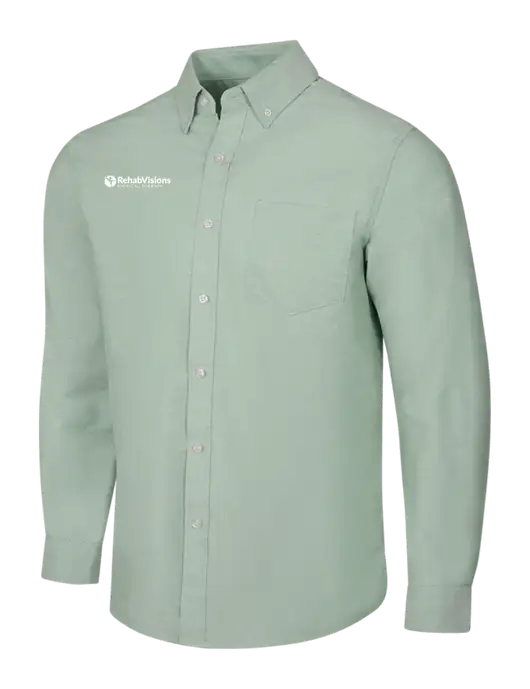 Very Light Green SuperPro Oxford Shirt w/RV Physical Therapy Logo