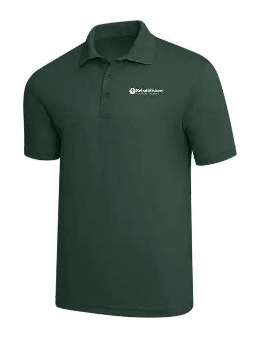 Dark Green PosiCharge RacerMesh Polo w/RV Physical Therapy Logo