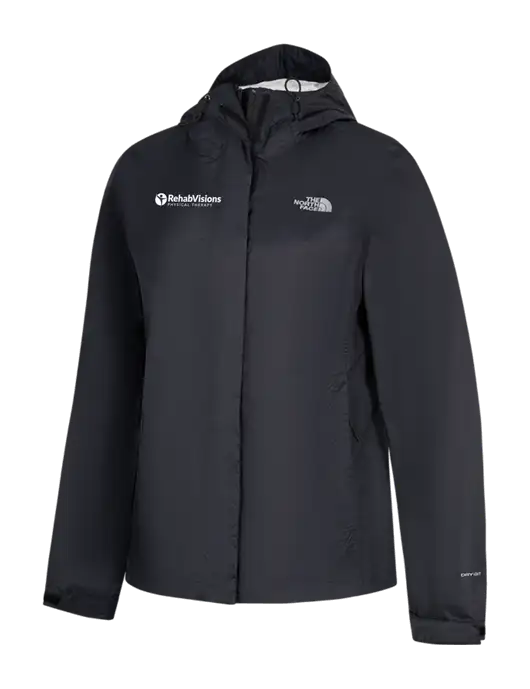 The North Face Womens Black DryVent Rain Jacket w/RV Physical Therapy Logo