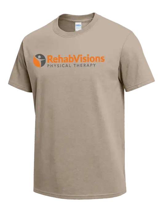 Tan Heavyweight 6.1 oz T-Shirt w/RV Physical Therapy Logo