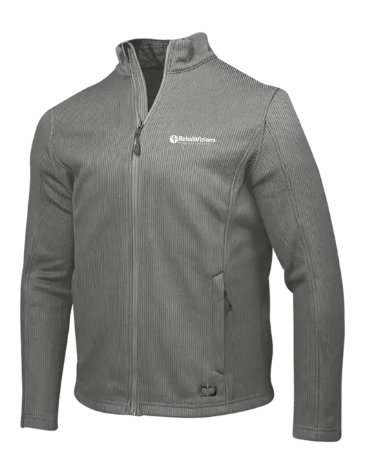 OGIO Medium Grey Grit Fleece Jacket w/RV Physical Therapy Logo