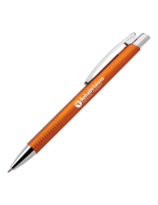 Malay Orange Ballpoint Pen - Blue Ink w/RV Physical Therapy Logo