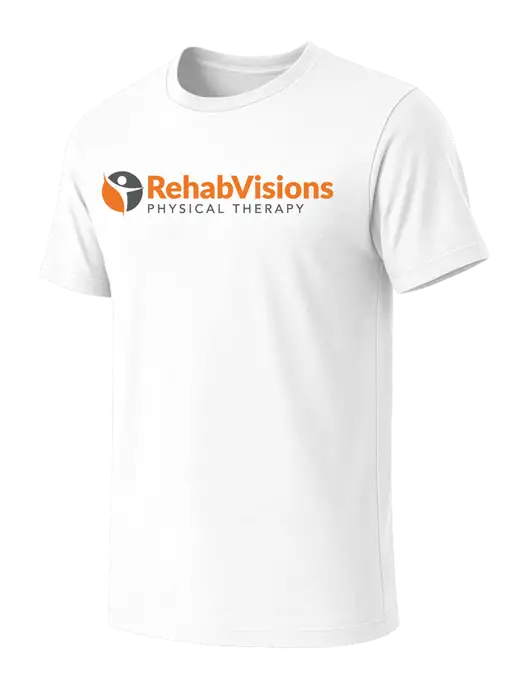 BELLA+CANVAS White Blend CVC Short Sleeve Tee w/RV Physical Therapy Logo
