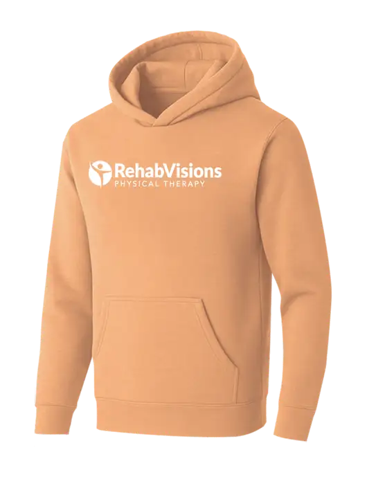 BELLA+CANVAS Peach Sponge Fleece Pullover Hoodie w/RV Physical Therapy Logo
