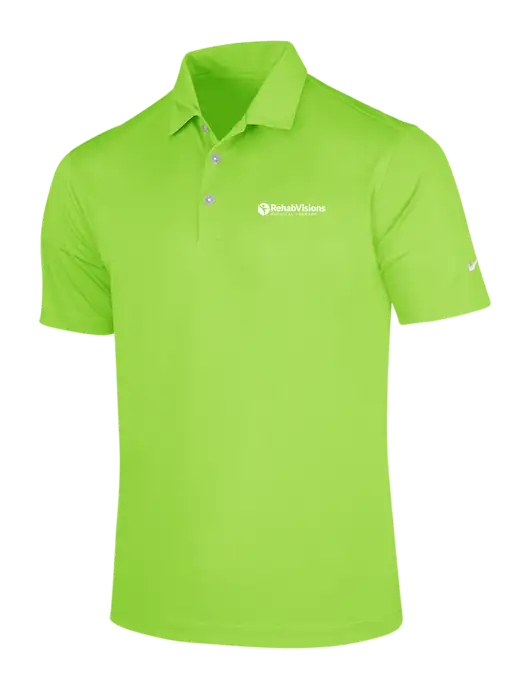 NIKE Light Kelly Green Dri-Fit Vertical Mesh Polo w/RV Physical Therapy Logo