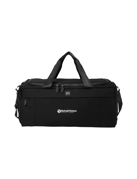 TravisMathew Black Duration Duffel w/RV Physical Therapy Logo