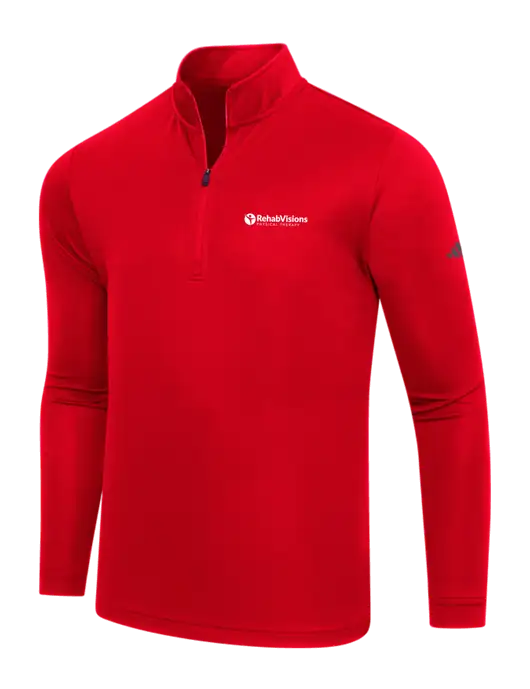 Adidas Red Lightweight Quarter Zip Pullover w/RV Physical Therapy Logo