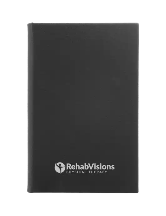 Black Leatherette 5.25 x 8.25 Journal w/RV Physical Therapy Logo