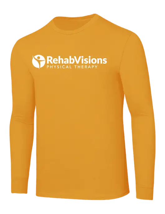 Core Blend Yellow Gold Long Sleeve Tee w/RV Physical Therapy Logo