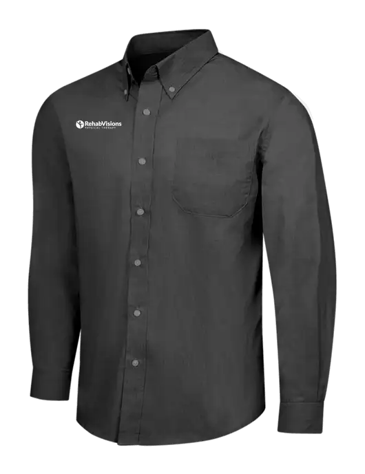 Soft Black Crosshatch Easy Care Shirt w/RV Physical Therapy Logo