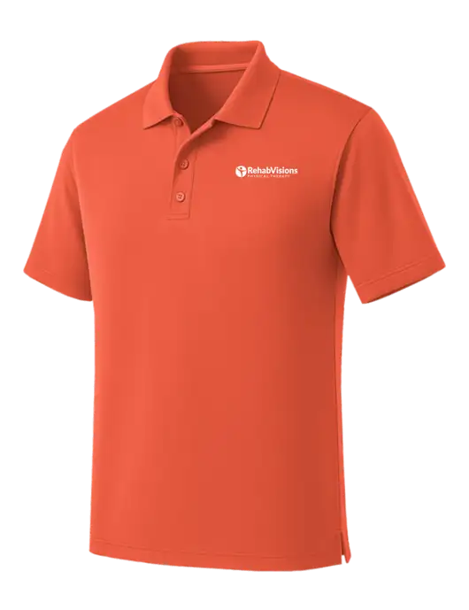 Coral Dry Zone UV Micro Mesh Polo w/RV Physical Therapy Logo