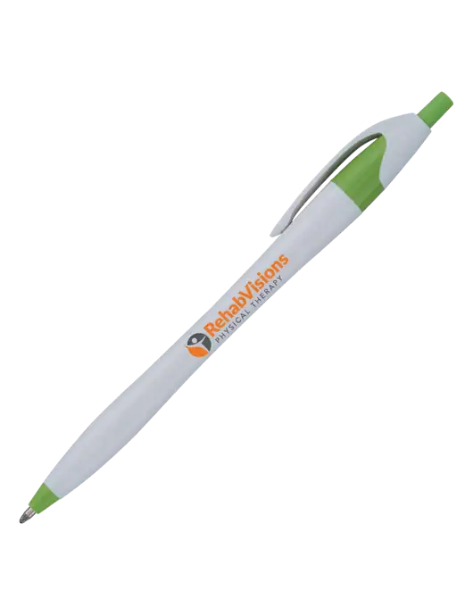 Novella Lime Green/White Splash Pen - Blue Ink w/RV Physical Therapy Logo