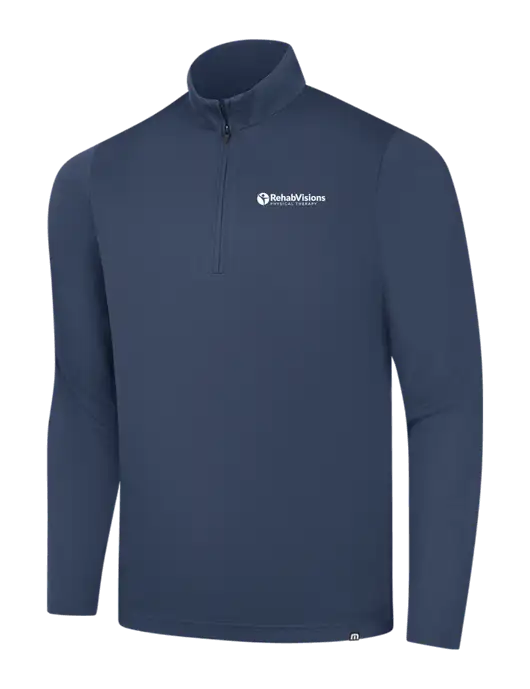 TravisMathew Navy Coveside ¼-Zip w/RV Physical Therapy Logo