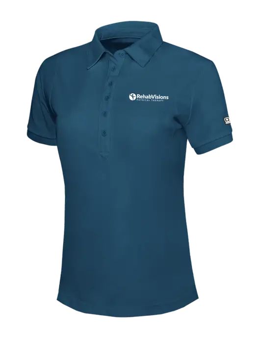 OGIO Womens Light Navy Jewel Polo w/RV Physical Therapy Logo