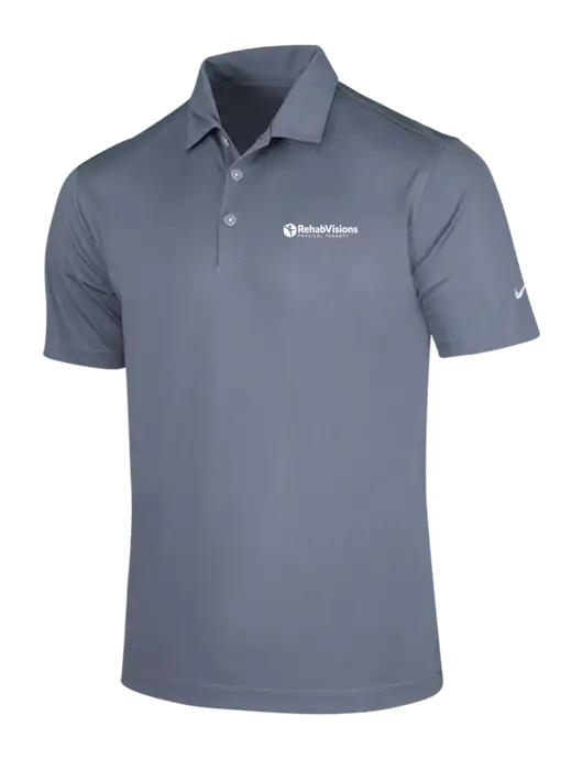 NIKE Medium Grey Dri-Fit Vertical Mesh Polo w/RV Physical Therapy Logo