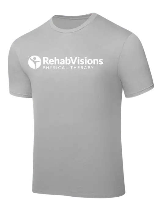 Silver PosiCharge Competitor Tee w/RV Physical Therapy Logo